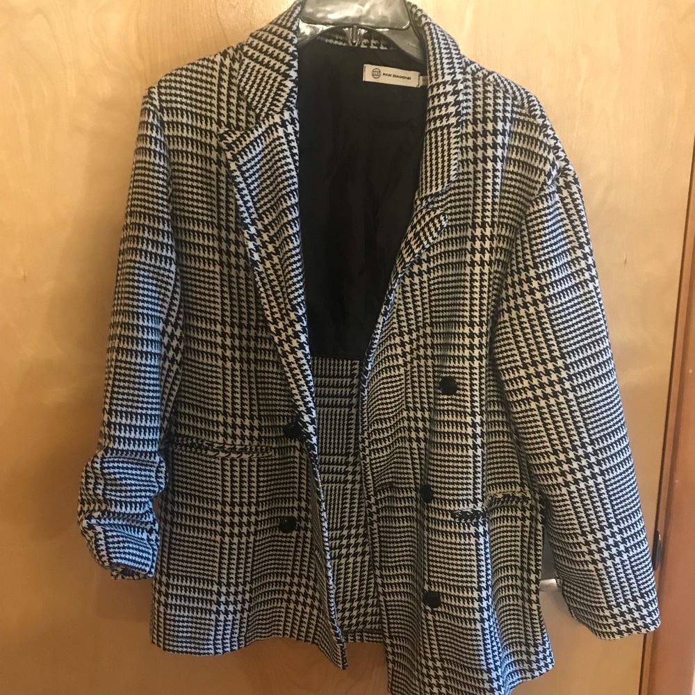 Houndstooth Pink Diamond Blazer